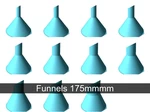 Funnels. various sizes 25mm to 200mm   3d model for 3d printers