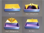 Modelo 3d de Lujosa caja de almacenamiento con tapa(s)plegable de origami para impresoras 3d