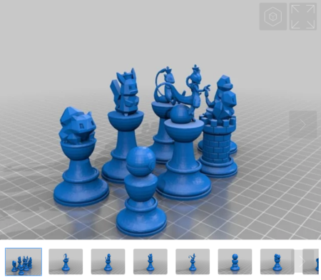  Pokemon chess set  3d model for 3d printers