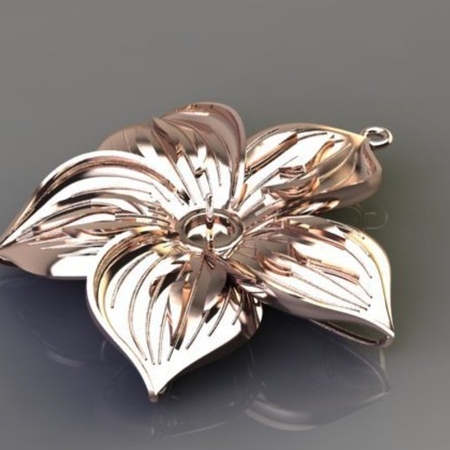 Modelo 3d de La perla de la flor de la medalla 01 para impresoras 3d