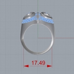  Owl ring jewelry ring with stones 3d print model  3d model for 3d printers