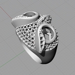 Modelo 3d de Búho anillo de la joyería anillo con piedras de impresión 3d de la modelo para impresoras 3d