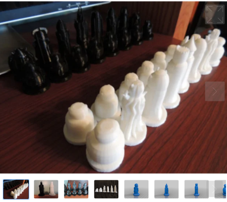 Modelo 3d de El señor de los anillos juego de ajedrez (sólido piezas) para impresoras 3d