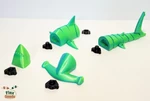 Modelo 3d de Juego de tiburón y martillo flexi para impresoras 3d