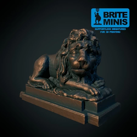 Modelo 3d de  estatua de león (sin soporte, compatible con fdm)  para impresoras 3d