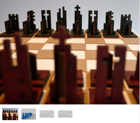  Flat-pack chess set  3d model for 3d printers