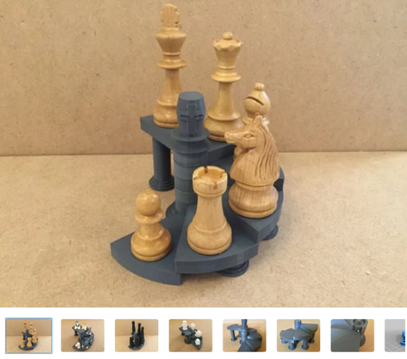 Spiral staircase display stand e.g. for chess sets