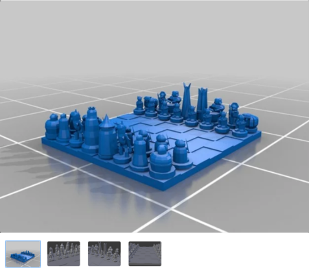  One chess set to rule them all  3d model for 3d printers
