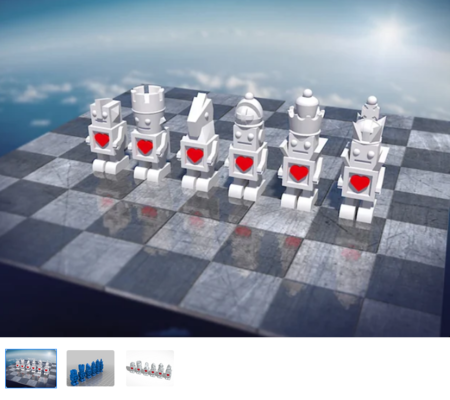 Modelo 3d de Bot juego de ajedrez blanco #ajedrez para impresoras 3d