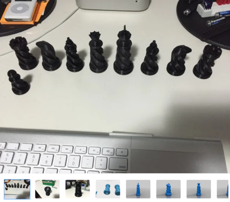 Solid Spiral Chess Set