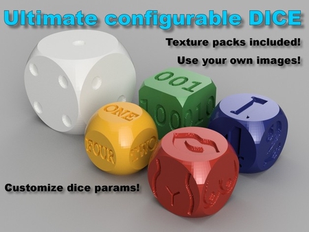  Ultimate configurable dice  3d model for 3d printers