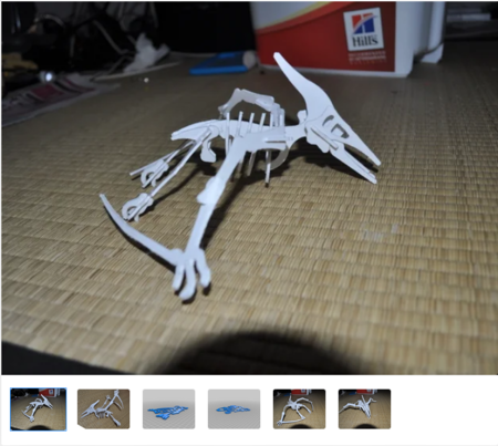 Modelo 3d de Pterodactilus de puzzle en 3d, dino para impresoras 3d