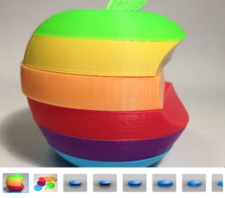 Modelo 3d de Apple logotipo de mac, el de rayas uno para impresoras 3d