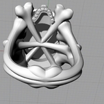 Modelo 3d de Anillo del cráneo del esqueleto de la joyería de la impresión 3d de la modelo para impresoras 3d