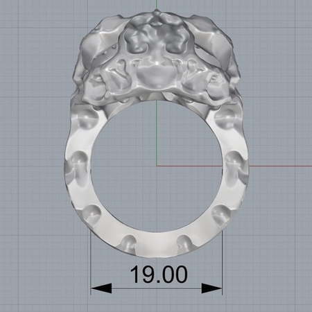 Anillo del cráneo del esqueleto de la joyería anillo de la impresión 3D de la modelo
