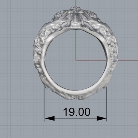 Anillo del cráneo del anillo de la joyería de la impresión 3D de la modelo