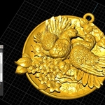 Modelo 3d de Palomas colgante medallón de la joyería de la impresión 3d de la modelo para impresoras 3d