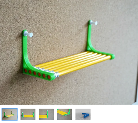  Pencil shelf  3d model for 3d printers