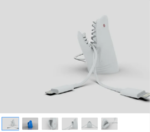 Modelo 3d de Tiburón! escritorio de soporte de cable para impresoras 3d