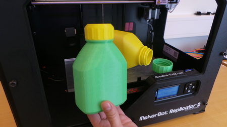 3D imprimibles de botella y tapón de rosca