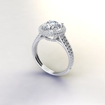 Modelo 3d de 22 quilates de diamantes de-halo-ring para impresoras 3d