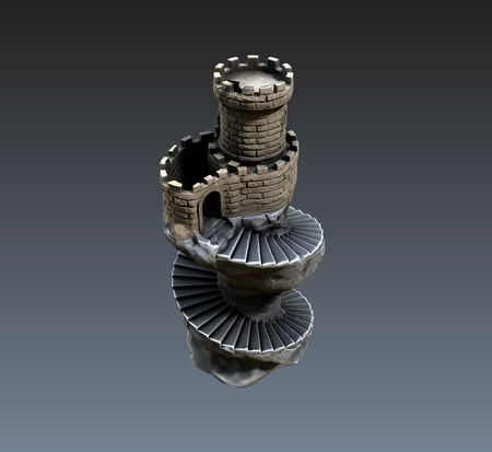 Modelo 3d de Torre en espiral para impresoras 3d