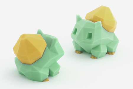  Low-poly bulbasaur - multi and dual extrusion version  3d model for 3d printers