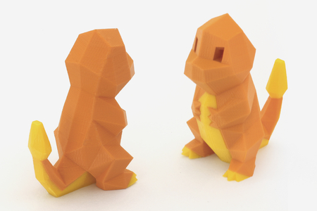  Low-poly charmander - multi and dual extrusion version  3d model for 3d printers