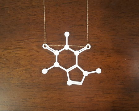 Modelo 3d de Molécula de la cafeína colgante para impresoras 3d