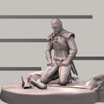Modelo 3d de Geralt meditando para impresoras 3d