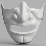 Modelo 3d de Samurai de la mitad de la máscara (mempo) para impresoras 3d