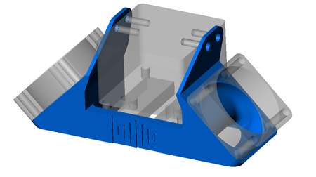 Modelo 3d de Ultimaker 2 montaje del ventilador dual para impresoras 3d