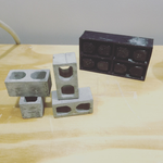 Modelo 3d de 4 en miniatura de bloques de hormigón del molde para impresoras 3d