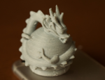 Modelo 3d de Dragón en la bola de cristal para impresoras 3d