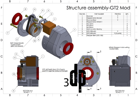 GT2 Cinturón de ACTUALIZACIÓN de la Unidad - MKII de 5 Vatios 3d imprimible de la Turbina de Viento
