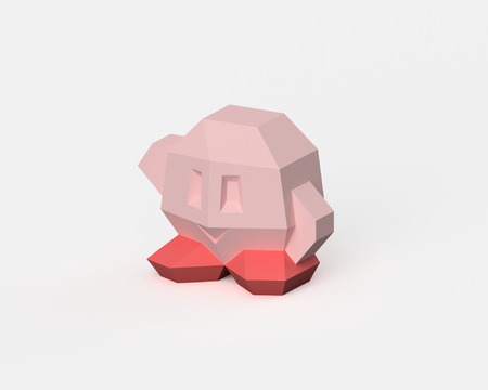 Low-Poly Kirby - Doble Extrusión versión