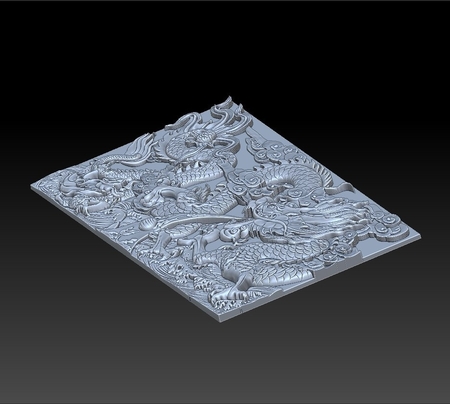  Dragons 3d wall  3d model for 3d printers