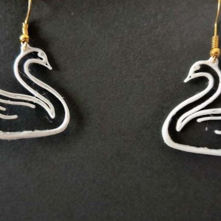 Swan Outline Earrings