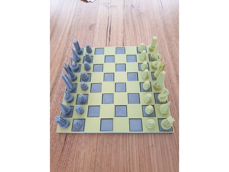 Modelo 3d de Tamaño completo modular tablero de ajedrez y piezas para impresoras 3d