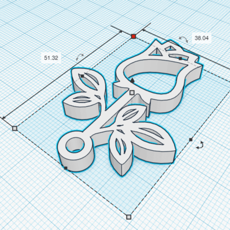 Modelo 3d de Rosa de sant jordi anillo de claves (flexible) para impresoras 3d