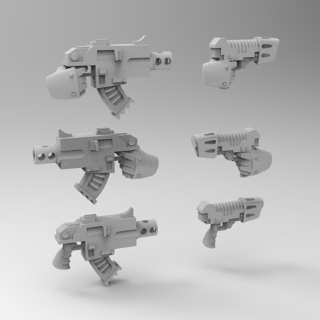  Pistols set 1  3d model for 3d printers