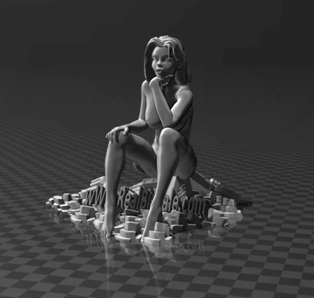 Modelo 3d de El pensador - chica para impresoras 3d