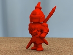  Ancient chinese warrior with spear  3d model for 3d printers