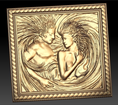  Man and woman in a bed cnc art router  3d model for 3d printers