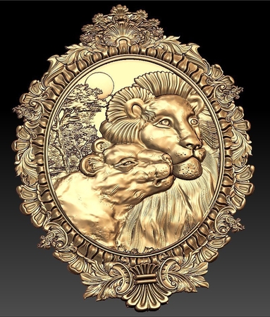 el rey león simba pareja de leones cnc router marco de arte