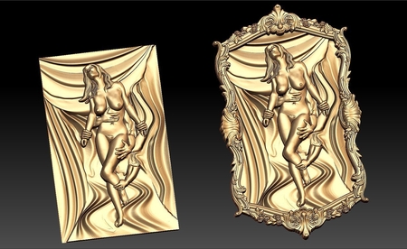 naked woman cnc art frame