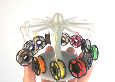Modelo 3d de Mini bobina de filamento de arete y soporte carrusel para impresoras 3d