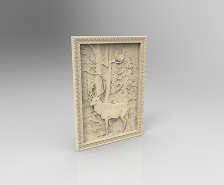 deer and pheasant on a tree forrest cnc router