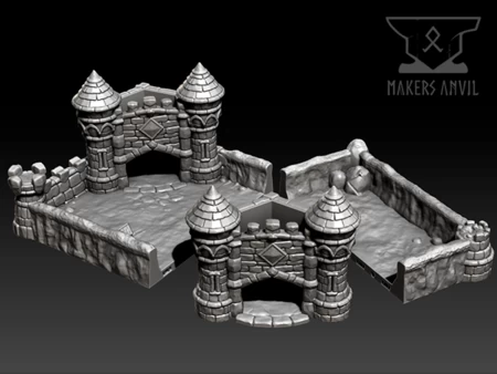  Dice battlefields - orcish tower (modular dice tower + tray)  3d model for 3d printers