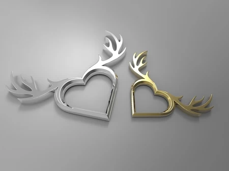   deer heart necklace  3d model for 3d printers